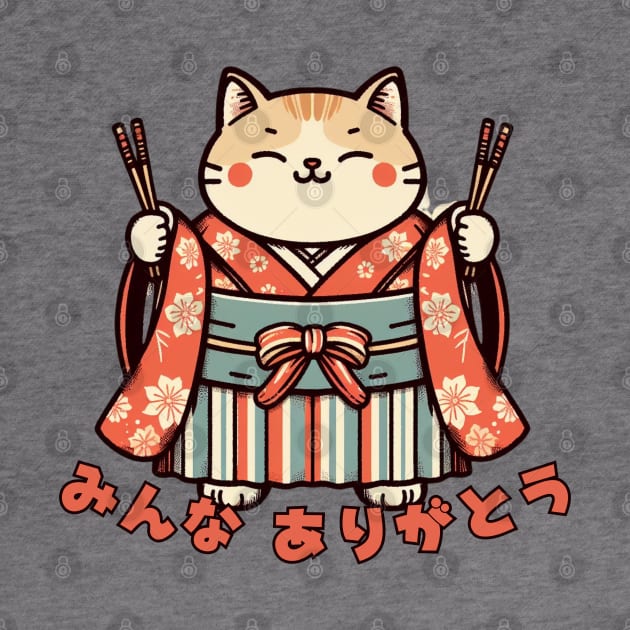 Japanese cat Minna Arigato by Japanese Fever